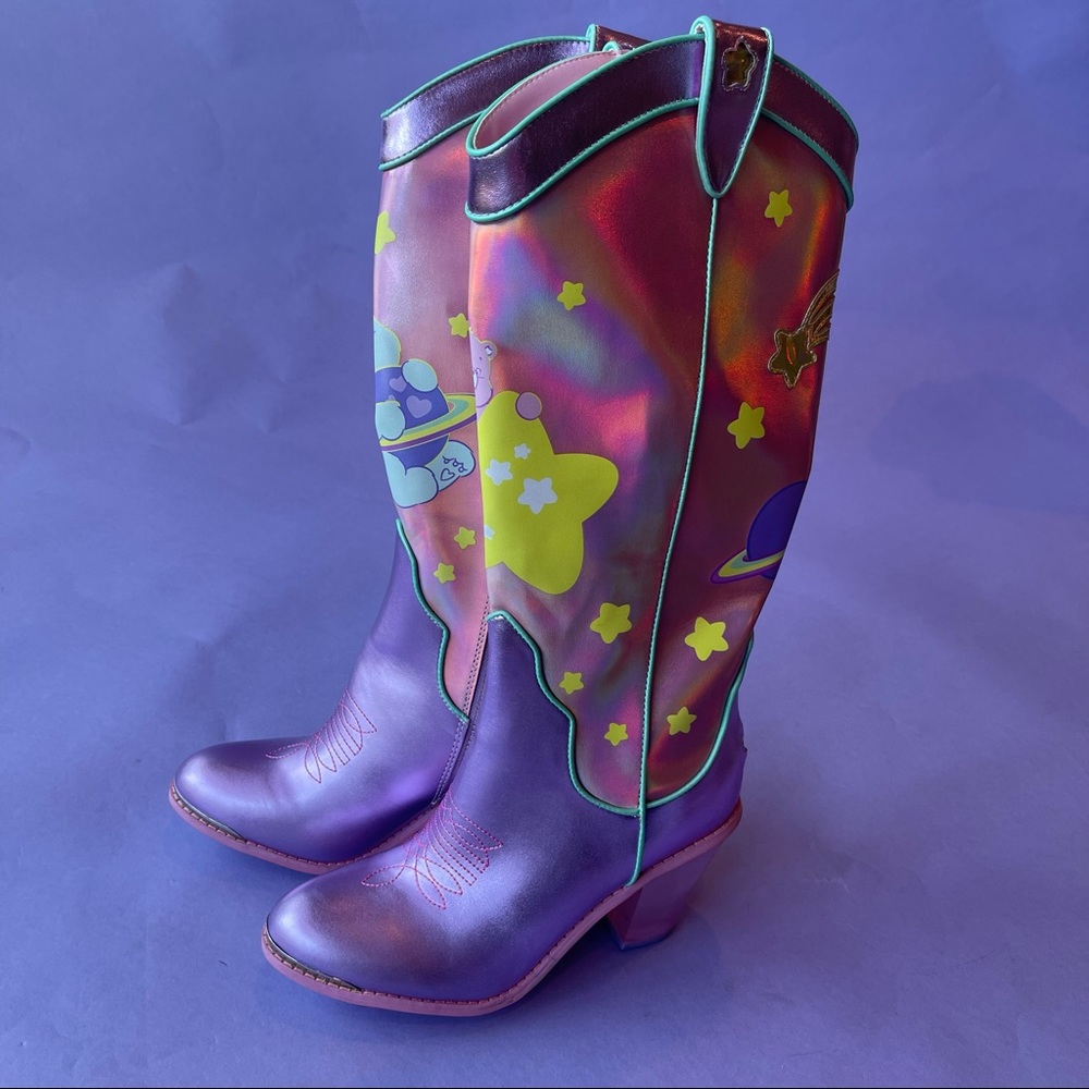 RARE Beautiful purple Care Bears cowboy boots